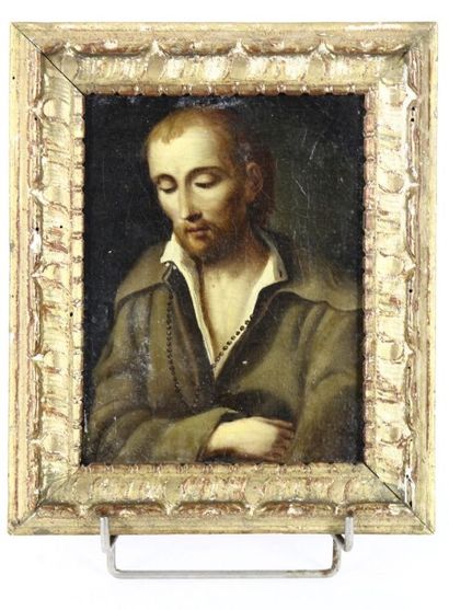 ÉCOLE ITALIENNE DU XVIIIÈME SIÈCLE Portrait d'un Bienheureux Huile sur toile 22 x...