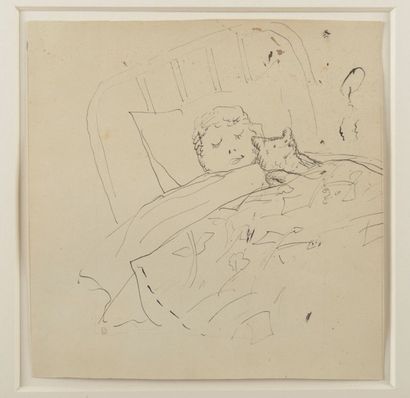 Pierre Bonnard, 1867-1947 Toto et l'ours Rounichond, 1927 Dessin à la plume et encre...