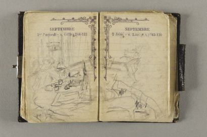 Pierre Bonnard, 1867-1947 Petit Agenda de 1906 Agenda à fermoir sous reliure de cuir...