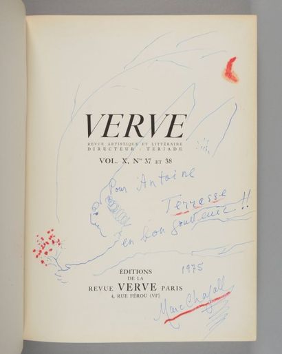 Verve Revue artistique et littéraire Vol. X, n° double 37-38. Marc Chagall. Dessins...