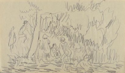 Pierre Bonnard, 1867-1947 Baignade, 1921 Dessin au crayon noir Cachet de la vente...