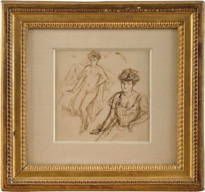 Pierre Bonnard, 1867-1947 Double portrait de Misia, 1906 Dessin à la plume et à l'encre...