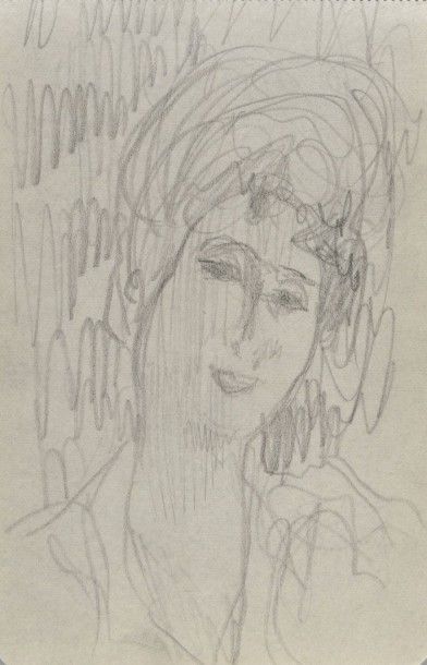 Pierre Bonnard, 1867-1947 Tête de femme au sourire, 1918 Dessin à la mine de plomb...