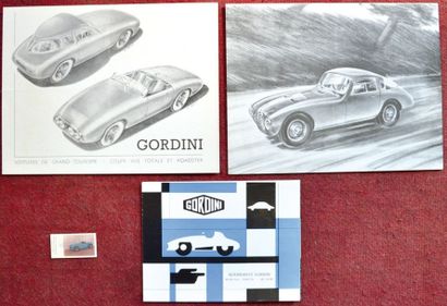 null Gordini Feuillet R°V° "Coupe vue totale & Roadster" vers 1952 - Feuillet R°V°...