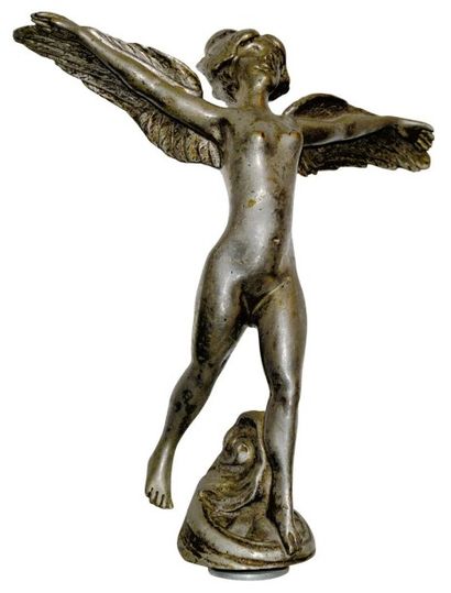 null «Fortune Ailee» Signee Jactel. Bronze argente. H: 15 cm