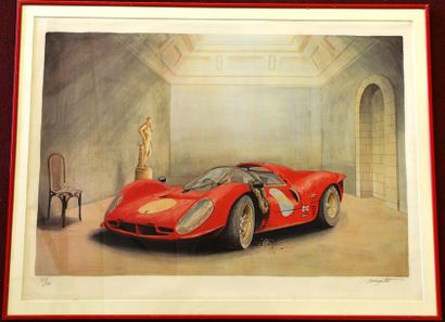 Alain MIRGALET (Ne en 1950) "Ferrari 330 P4" Lithographie en couleurs, Numerotee...