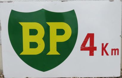 null Plaque emaillee "BP" Rectangulaire, fond blanc