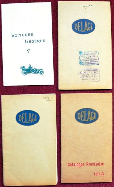 null Depliant 2 volets "Voitures legeres" 1912 - Catalogue 18 pages "Gamme" 1911...