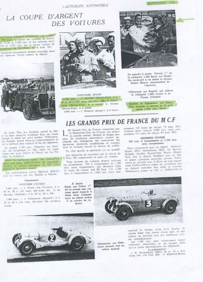 1935 FIAT CAMERANO Chassis n° 12217
 Carte grise française 

Naissance d’un bolide...
