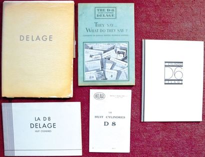 null Delage debut des 30's Depliant 4 volets sur papier fort "La D8" vers 1931 -...