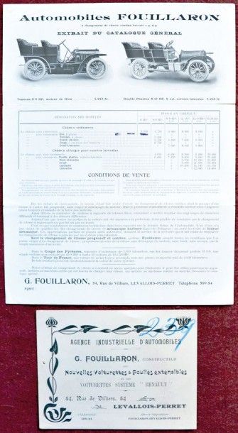 null Fouillaron Depliant 3 volets R° seul "Gamme" Vers 1907 - Depliant 2 volets "Gamme"...