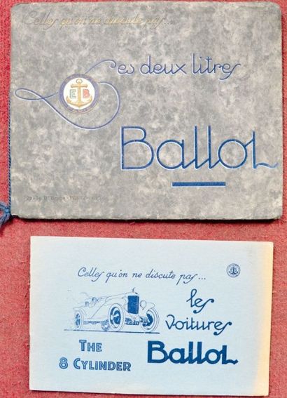 null Ballot Catalogue 20 pages "La 8 cyl." 1930 - Catalogue 34 pages "2 LT, 2 LTS,...