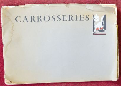 null Hotchkiss 1934 Grand portfolio contenant 6 dessins de carrosserie signes A....