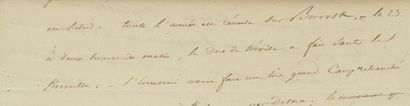 null [NAPOLÉON IER]. Lettre manuscrite dictée à son secrétaire Agathon Jean-François...