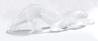 Maison LALIQUE «Panthère Zeila» Sculpture en cristal moulé pressé, la surface achevée,...