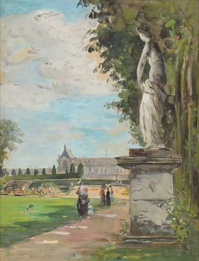 Michel LÉVY (XIX-XX) Versailles Aquarelle et gouache Signé et situé en bas à gauche...