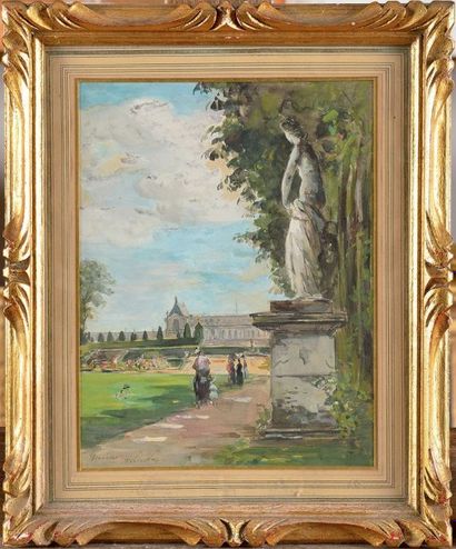 Michel LÉVY (XIX-XX) Versailles Aquarelle et gouache Signé et situé en bas à gauche...