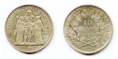Lot de deux pièces 10 Francs Hercule 196...