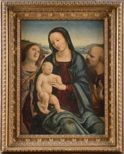 Raffaello Sanzio dit RAPHAEL (1483-1520) (A la manière de) Vierge à l'Enfant Huile...