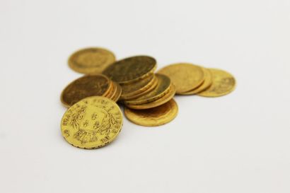  LOR de pièces en or jaune Poids brut: 60,87 g