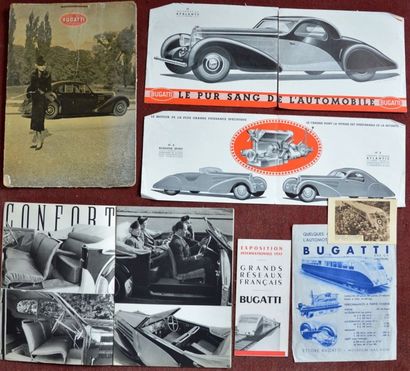 null «Bugatti 57» Dépliant 4 volets "57 & 57 S" 1937 état médiocre (volets séparés)....