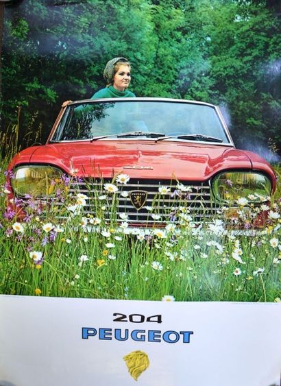 null «Peugeot 204 Cabriolet» Affiche d'intérieur promotionnelle des automobiles Peugeot...