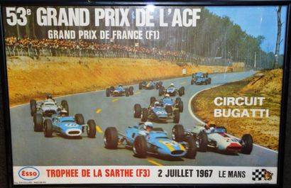 null «Grands Prix de Formule 1» Affiche du 53° Grand Prix de l'ACF, Le Mans, 2 Juillet...