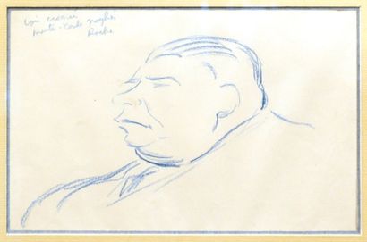 Attribué à HAM Géo (Georges Hamel, 1900-1972) «Raymond Roche» Portrait au crayon...