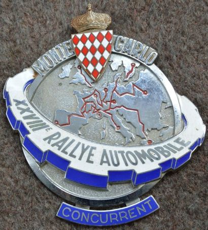 null «Badge CONCURRENT- XXVIII ème Rallye Automobile Monte ?Carlo» Badge offert aux...