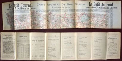 null «De Dion Bouton» Carte Routière des environs de Paris. Vers 1905 - Carte routière...