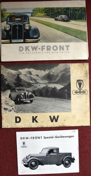 null «D.K.W.» Catalogue 16 pages couleur, 18 & 20 PS à traction avant. 1937, en Allemand...