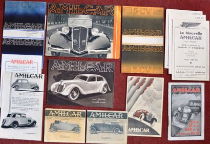 null «Amilcar 1927/1935» Dépliant 4 volets illustrés 7 & 8 Cv 4 cylindres et Course...