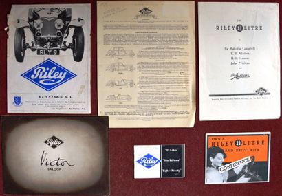 null «Riley» Dépliant 6 volets forme enveloppe, 1 1/2 ltre, 1935, en Anglais - Dépliant...
