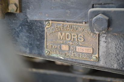 c1913 MORS Type RX 
Châssis n° 125217 
Carte grise française 
Une automobile de 100...