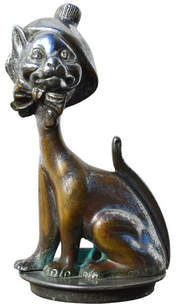 null «The Grinning Cat» Mascotte d'origine Anglo-Saxonne, breveté: Rd 561218. Bronze...