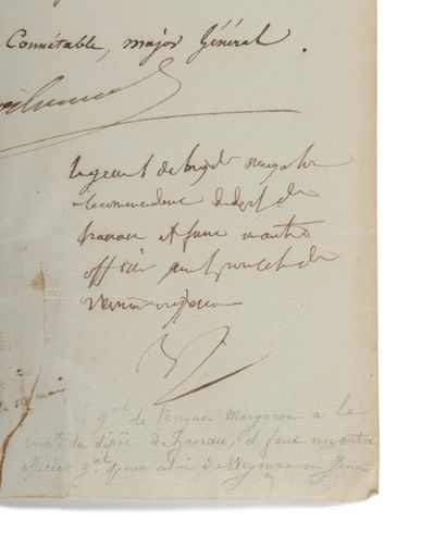 NAPOLEON Ier Lettre signée «Np» au général Henry Clarke. Varsovie, 3 janvier 1807....