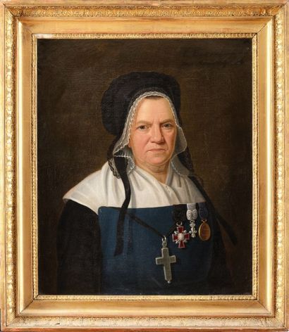 null Bertonnier, attribué à. ecole française. «Portrait de soeur Marthe portant ses...