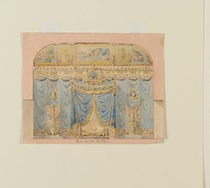 Etienne-Chérubin Lecomte (1760 - 1818) attribué à «Projet de décoration pour la chambre...