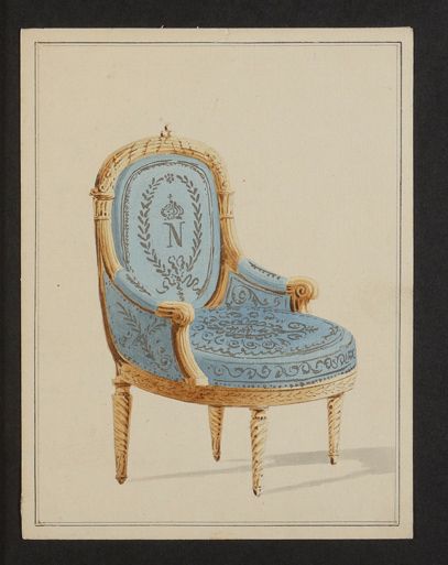 Pierre-François-Léonard Fontaine(1762-1853), attribué à «Projet pour un fauteuil...