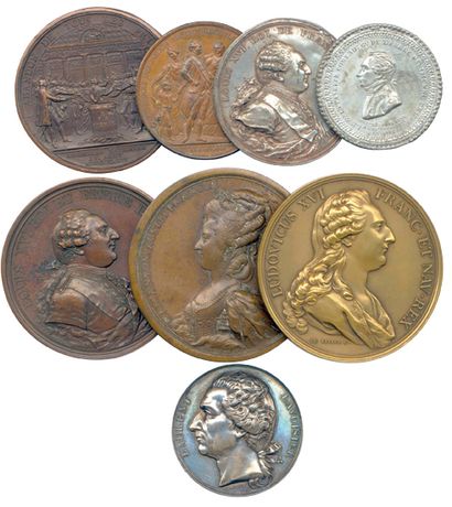null Lot composé de médailles en bronze, en argent, en étain: Abandon de tous les...
