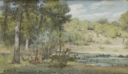 Alphonse Alexis MORLOT ( 1838 - 1918 ) Paysage Aquarelle Signé en bas à gauche 13,5...