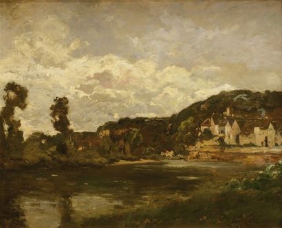 Louis Alexandre CABIE (1854-1939) La Dordogne à Beynac Huile sur toile (réentoilé)...