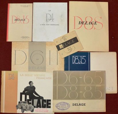 null Delage 1934/1935- Tarif dépliant 2 volets, D8 15, 3/34 – Catalogue 8 pages D4,...