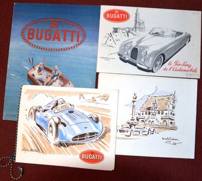 null "Bugatti à Molsheim" Dépliant 3 volets couleurs illustré par R. Geri, Youyou,...