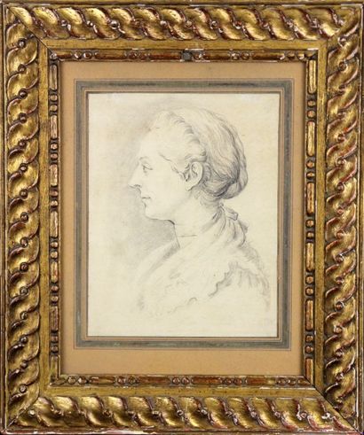 Ecole Française du XVIIIème siècle Profil de femme
Crayon
21 x 16,5 cm