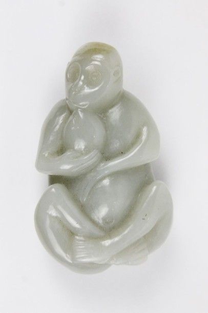 CHINE Singe en jade XXème siècle
Haut: 6,5 cm