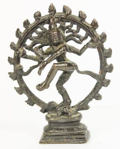 Inde du sud Shiva Bronze à patine brune
Haut: 10 cm