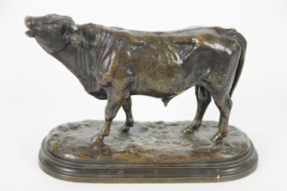 Rosa BONHEUR (1822-1899) Taureau mugissant Bronze à patine brune, fonte d'édition...