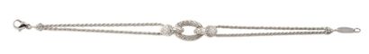 BOUCHERON BRACELET en or gris collection «serpent» serti de diamants de taille brillant....