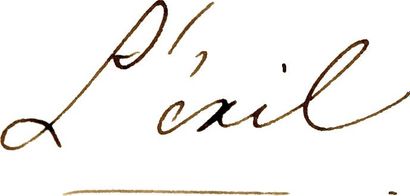 NAPOLÉON III Manuscrit autographe intitulé «LExil». 4pp. in-4, étui de maroquin...